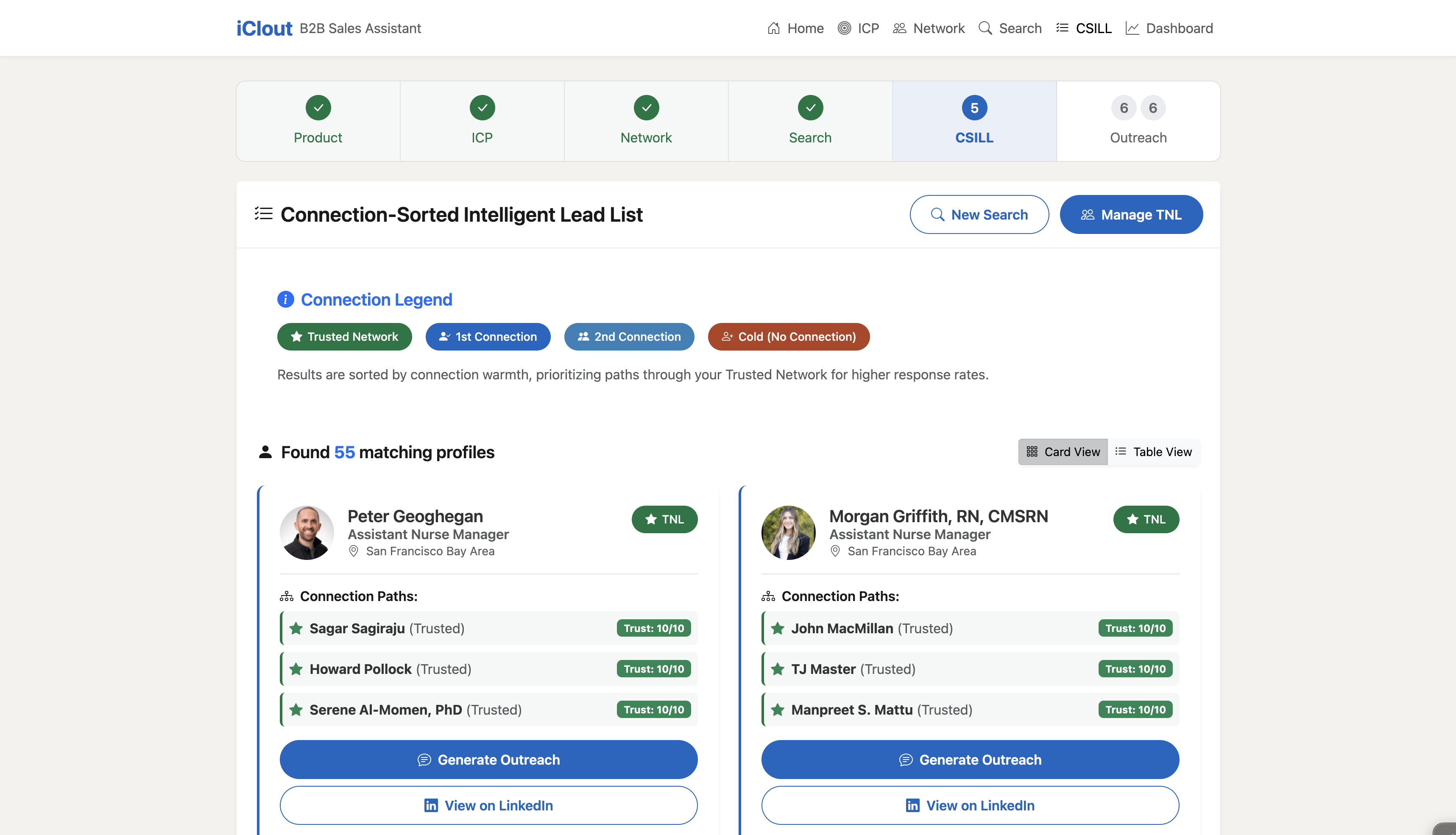 Iclout Results and Messages